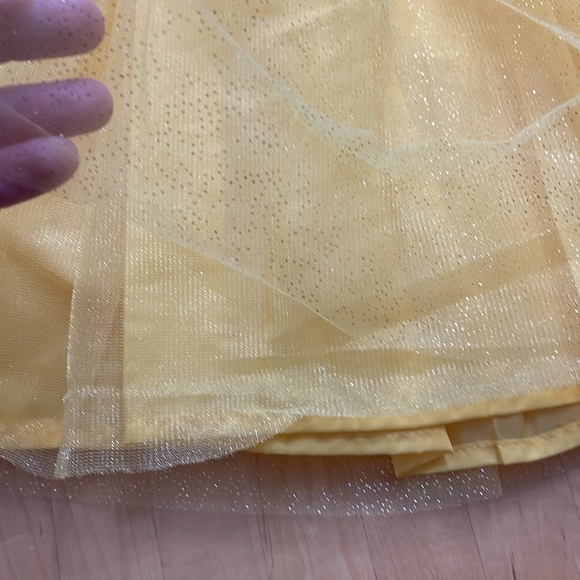 NWT DISNEY PRINCESS BELLE DRESS SIZE M 7-8 SPARKLE TULLE YELLOW GLITTER BELT - Picture 10 of 11